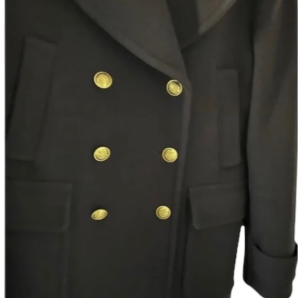 J Crew Wool Peacoat Double Breasted Navy Blue 00 bf - Picture 8 of 10